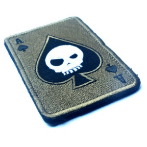 Parche Bordado As de Picas con Calavera