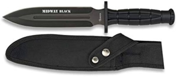 Cuchillo Tactico Albainox Midway Doble Filo Negro