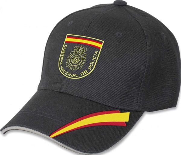 Gorra Policia Nacional Bandera España Barbaric Negro