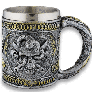 Taza Ornamental Calavera, Espadas y Serpientes