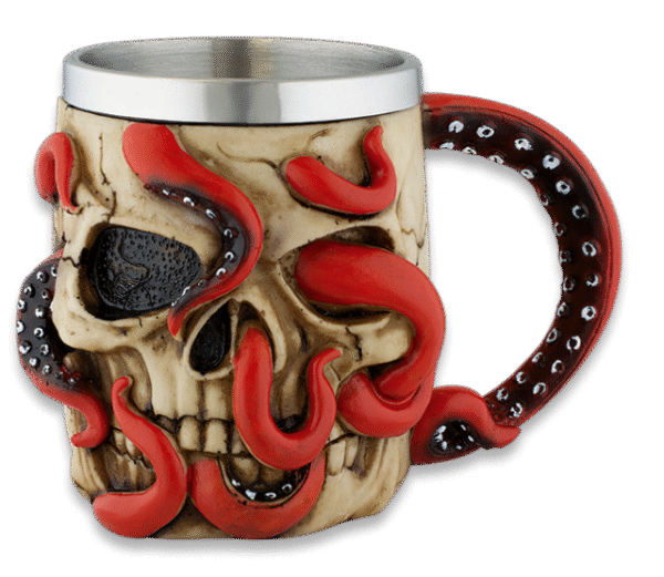 Taza Ornamental Calavera con Pulpo