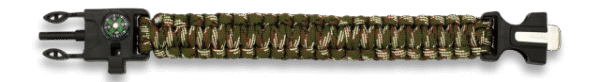 Pulsera Paracord Supervivencia, Brújula, Silbato, Pedernal