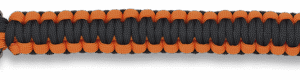Pulsera Paracord Supervivencia, Brújula, Silbato, Pedernal Negro y Naranja