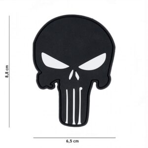 Parche Pvc Punisher Negro / Blanco