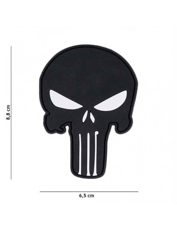 Parche Pvc Punisher Negro / Blanco