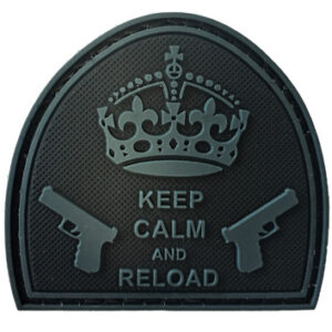 Parche Pvc Keep Calm And Reload Negro