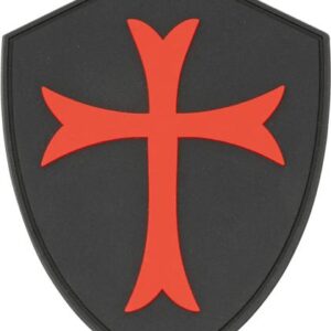 Parche Pvc Escudo Templario Negro/Rojo Barbaric