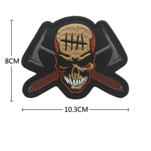 Parche Calavera Hacha F113 Bordado