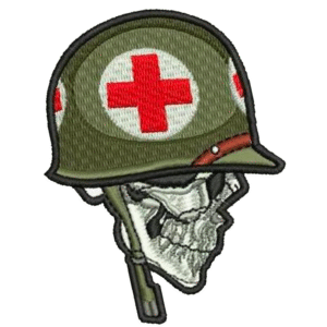 Parche Bordado Calavera Cruz Roja F168