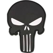 Parche Pvc Punisher Blanco/Negro Barbaric